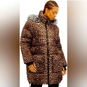 Ugg leopard print puffer parka NWOT